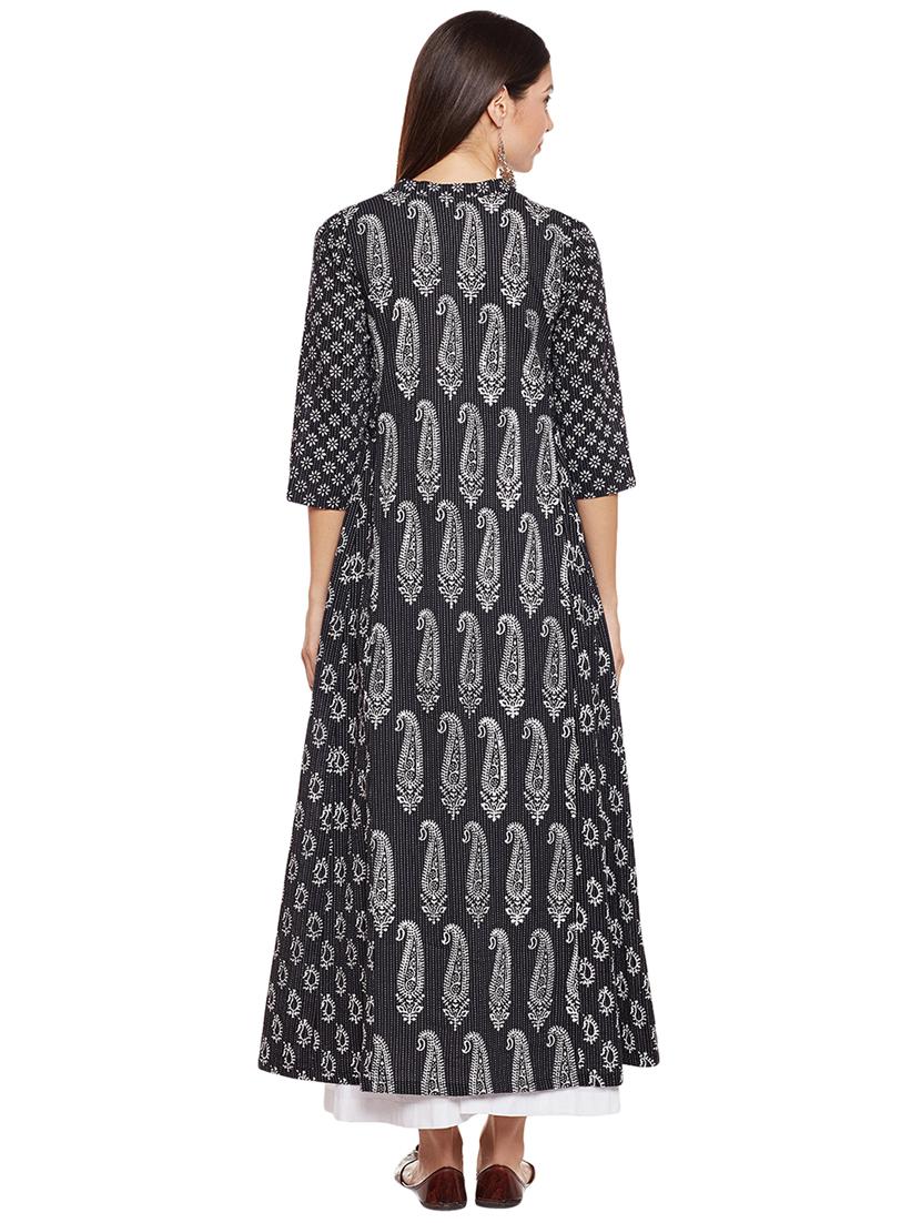 A-line paisley printed kurta - 15622374 - Zoom Image - 3