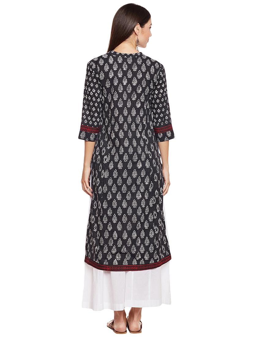 Straight paisley printed kurta - 15622375 - Zoom Image - 3