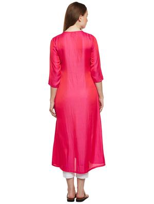 Art silk a-line pintucks kurta - 15622386 - Standard Image - 3