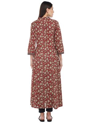 A-line printed kurta - 15622400 - Standard Image - 3