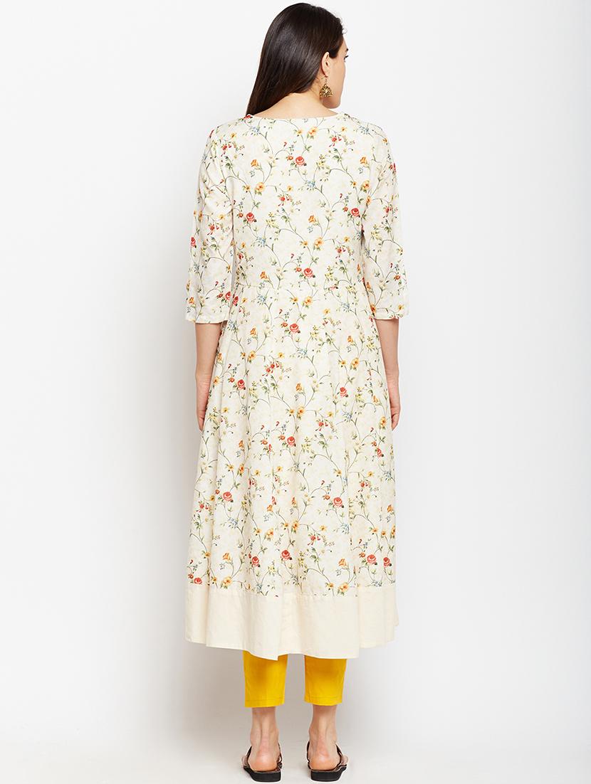 Flared printed kurta with tassels - 15622414 - Zoom Image - 3