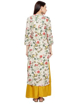 Floral pintucks straight kurta - 15622415 - Standard Image - 3