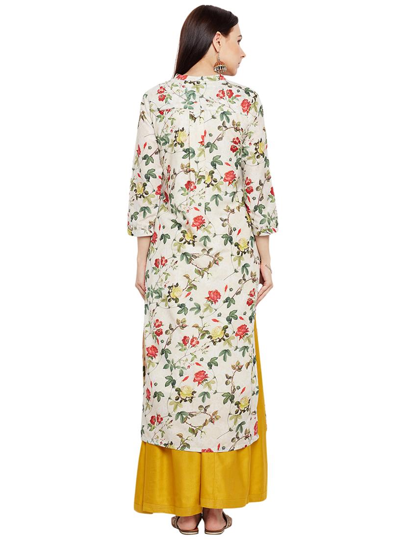 Floral pintucks straight kurta - 15622415 - Zoom Image - 3