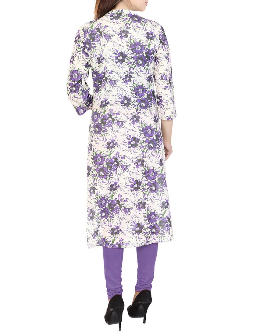 Floral Printed straight kurta - 15622639 - Zoom Image - 3