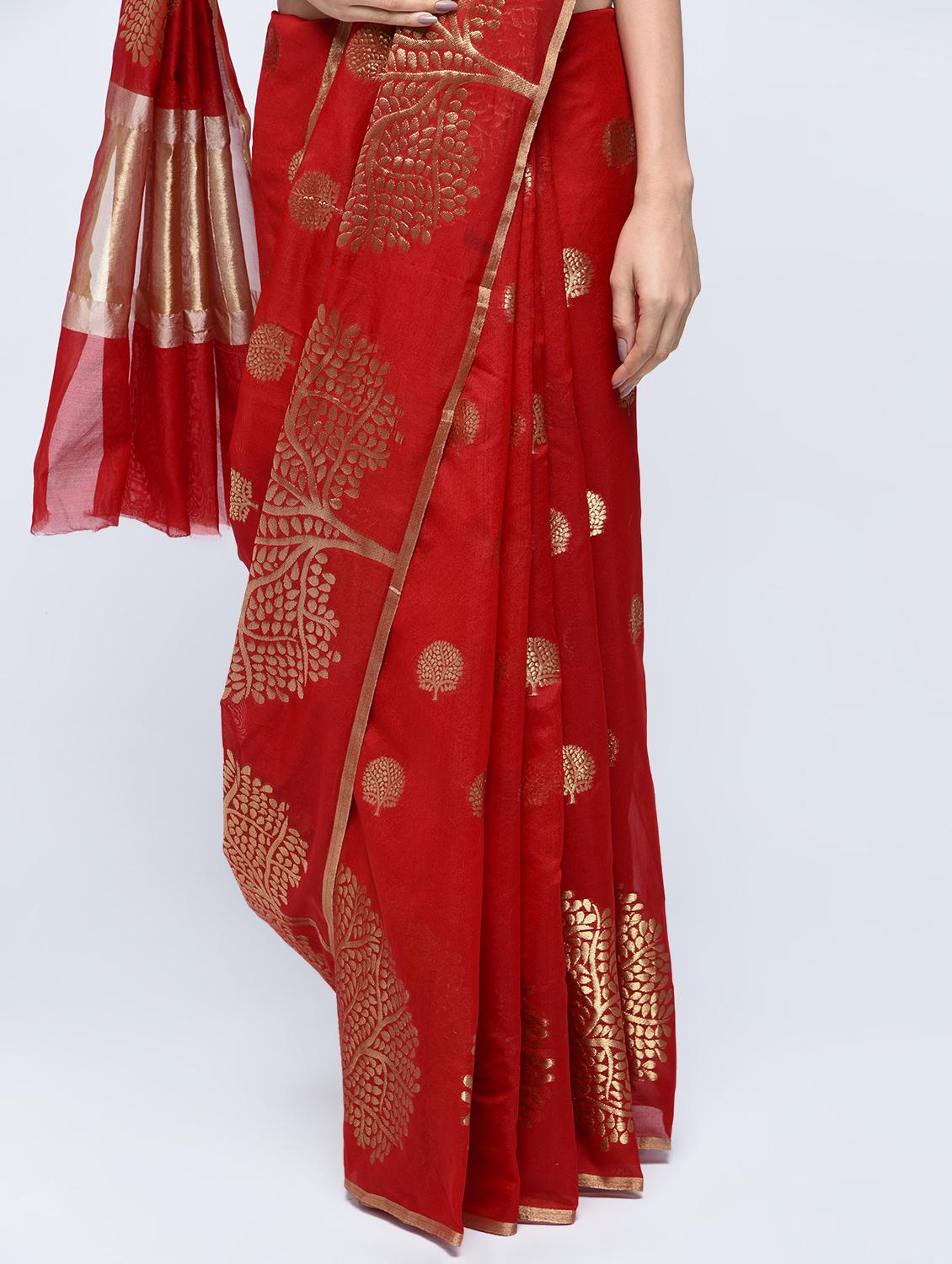 conversational zari motif banarasi saree with blouse - 15622856 - Zoom Image - 3