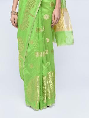 conversational zari motif banarasi saree with blouse - 15622857 - Standard Image - 3