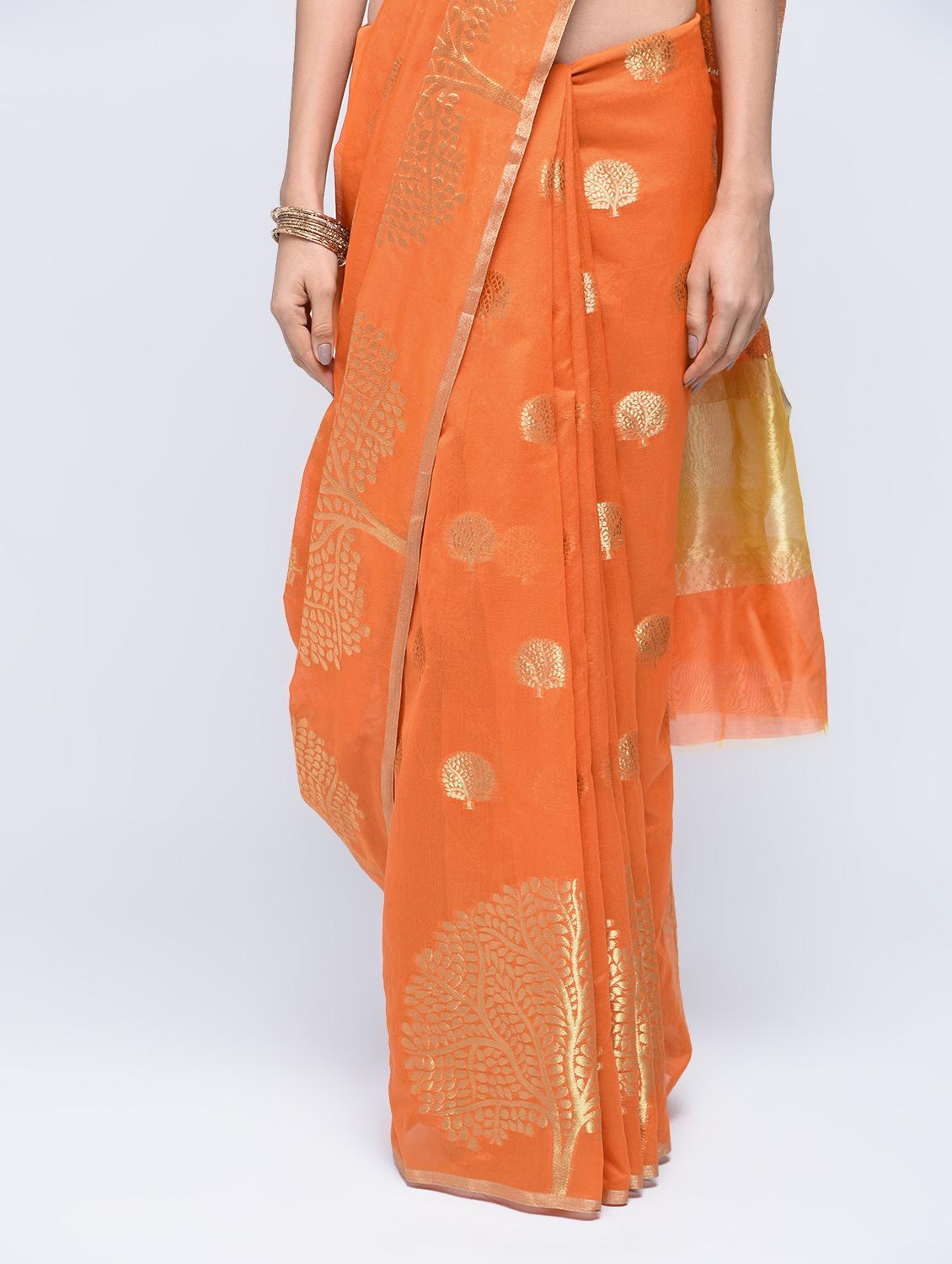 conversational zari motif banarasi saree with blouse - 15622858 - Zoom Image - 3