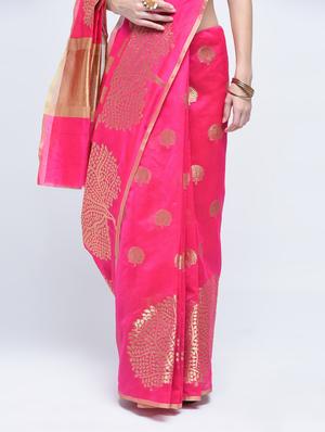 conversational zari motif banarasi saree with blouse - 15622859 - Standard Image - 3