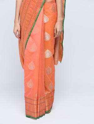 zari motif banarasi saree with blouse - 15622887 - Standard Image - 3