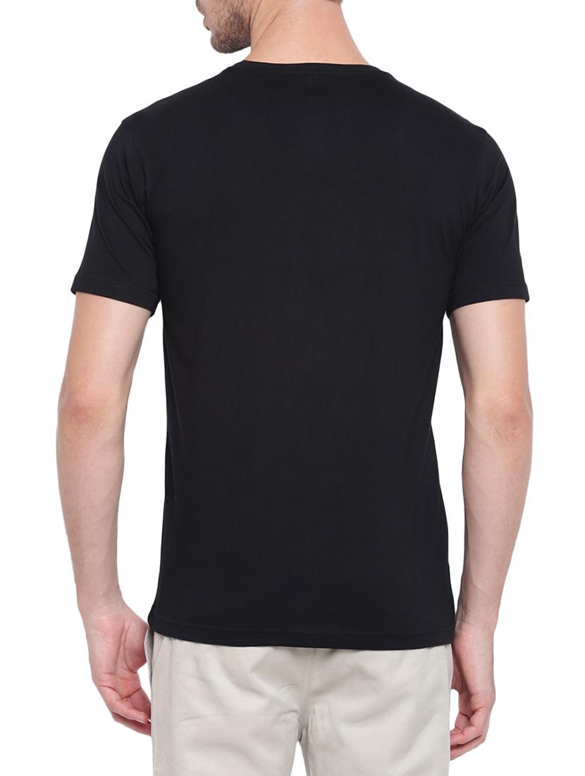 black cotton chest print tshirt - 15622958 - Zoom Image - 3