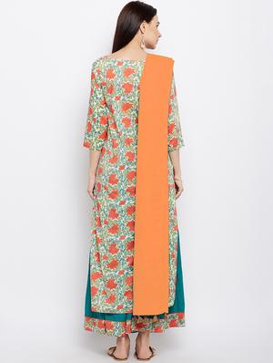 Front slit detail stitched palazzo suit - 15623540 - Standard Image - 3