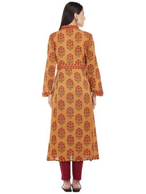 A-line kurta with jacket - 15623580 - Standard Image - 3