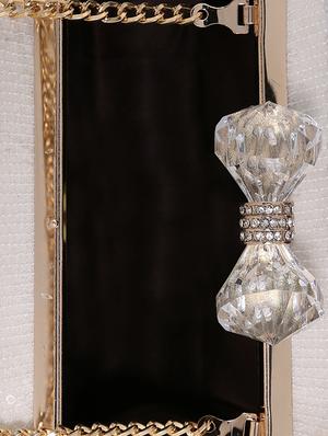 white metal box clutch - 15623842 - Standard Image - 3