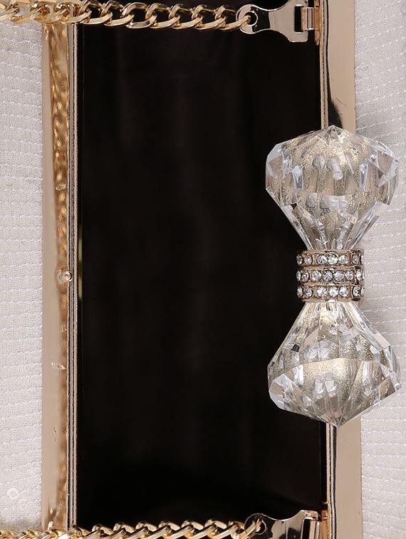 white metal box clutch - 15623842 - Zoom Image - 3