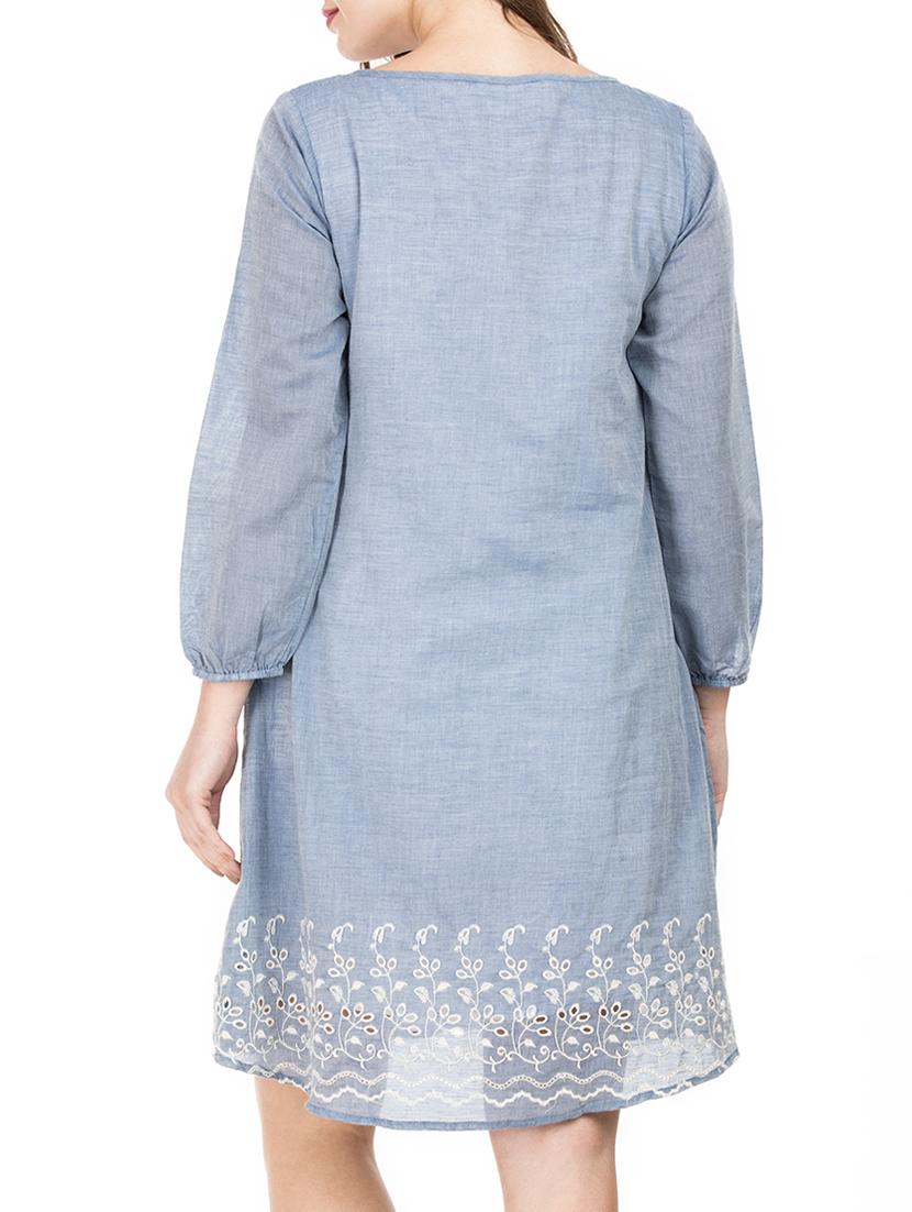 gathered neck schiffli a-line dress - 15623865 - Zoom Image - 3