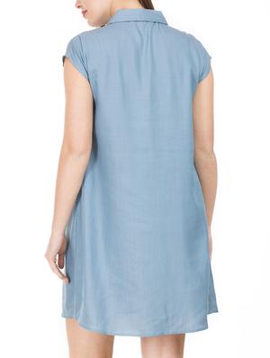 pleated button detail a-line dress - 15623866 - Standard Image - 3