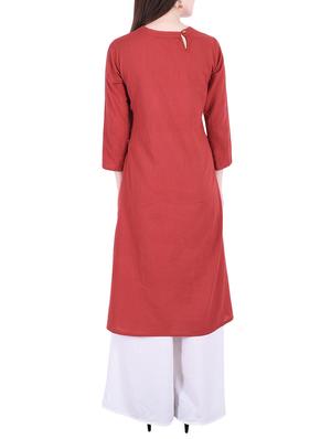 A-line solid kurta - 15624790 - Standard Image - 3