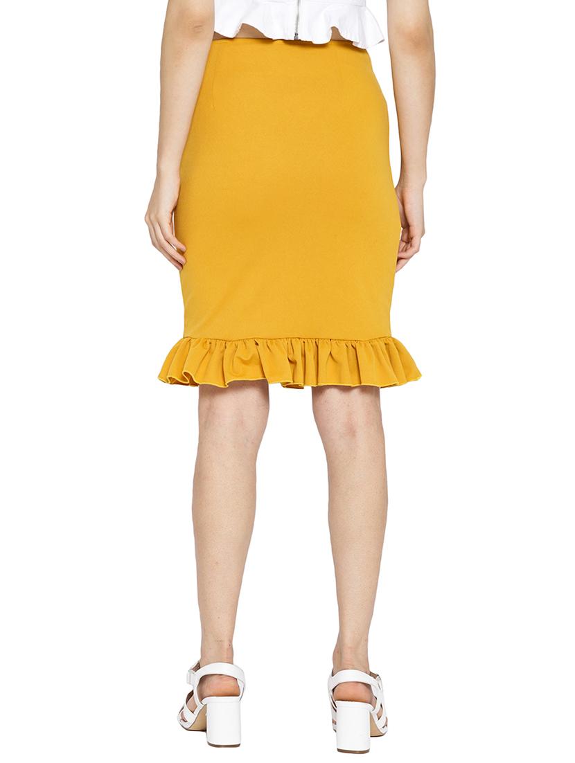frilled hem pencil skirt - 15624950 - Zoom Image - 3