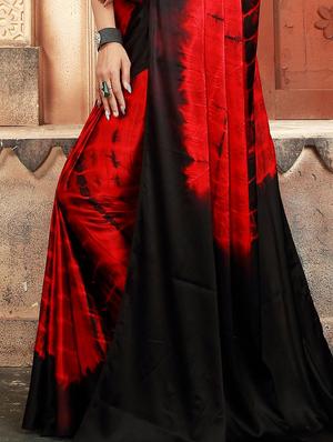 contrast shades shibori saree with blouse - 15625021 - Standard Image - 3