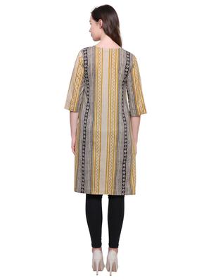 A-line printed kurta - 15625058 - Standard Image - 3