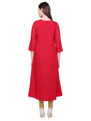 A-line foil print kurta - 15625059 - Standard Image - 3