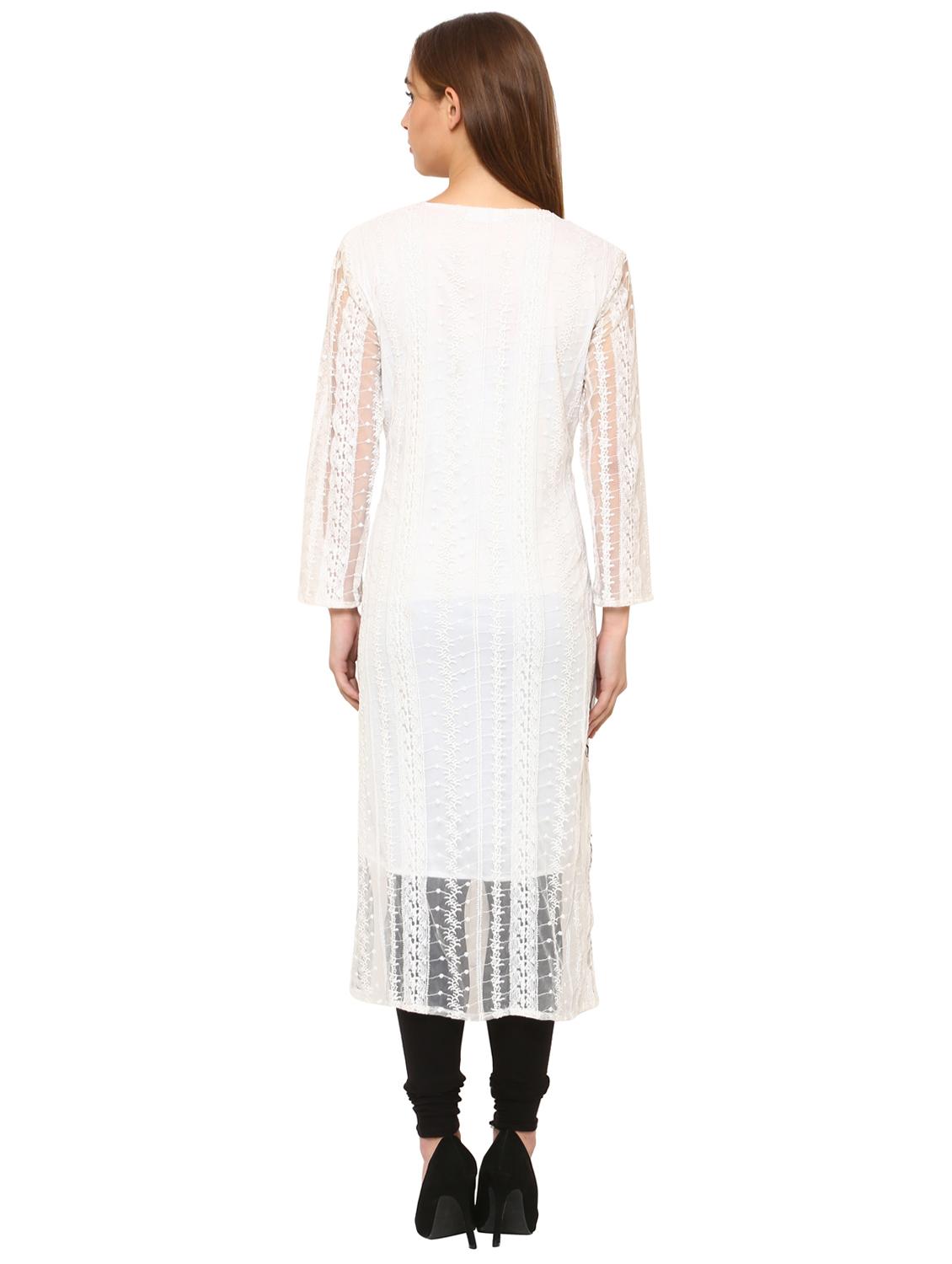 Piping straight kurta - 15625064 - Zoom Image - 3
