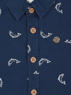 navy blue cotton shirt - 15625170 - Standard Image - 3