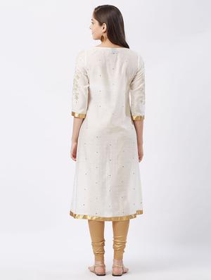 embroidered kalidaar kurta - 15625187 - Standard Image - 3