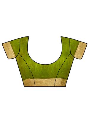 conversational border linen woven saree with blouse - 15625384 - Standard Image - 3