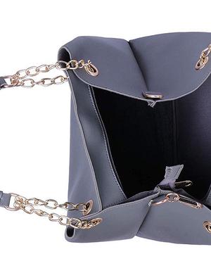 grey leatherette (pu) regular tote - 15625996 - Standard Image - 3