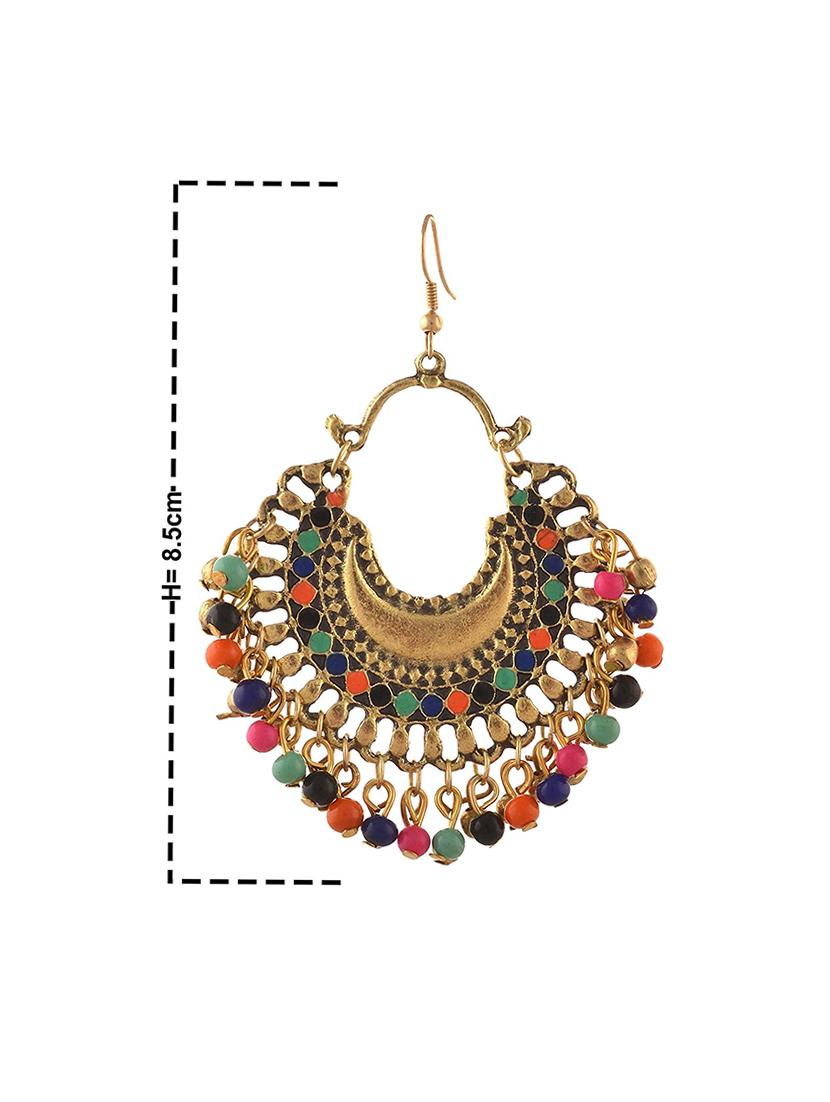 metallic tone chandballi earrings - 15626078 - Zoom Image - 3