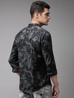 grey cotton casual shirt - 15626114 - Standard Image - 3