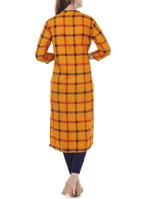Checkered straight kurta - 15626357 - Standard Image - 3
