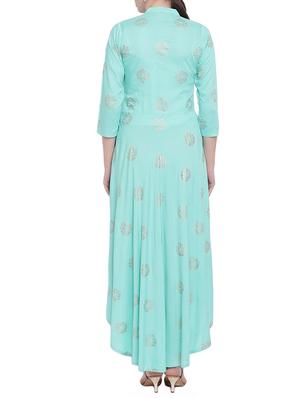 high low foil print kurta with tassels - 15627210 - Standard Image - 3