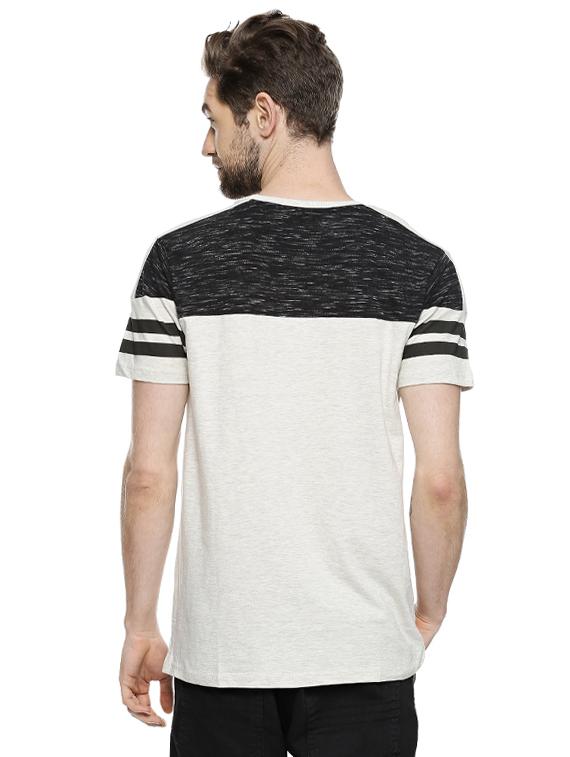 beige cotton chest print t-shirt - 15627284 - Zoom Image - 3
