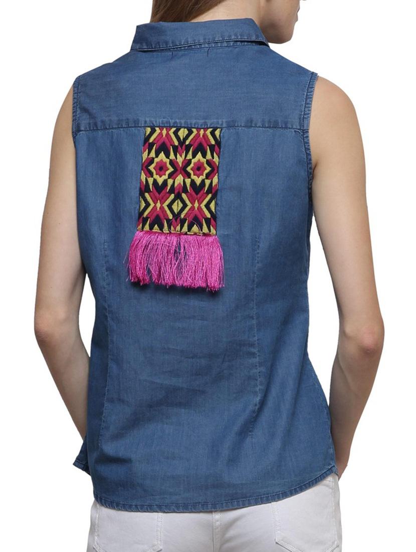embroidered patch detail back shirt - 15627723 - Zoom Image - 3