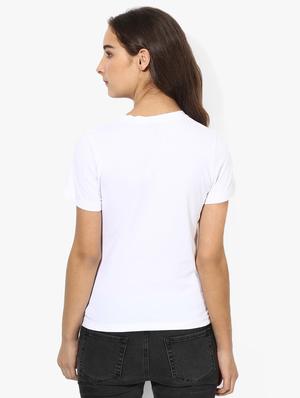 round neck slogan print tee - 15628012 - Standard Image - 3