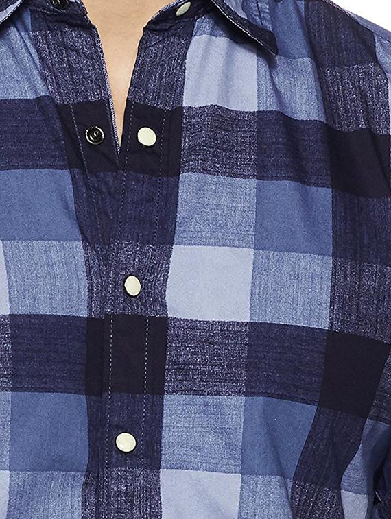 blue cotton casual shirt - 15628441 - Zoom Image - 3