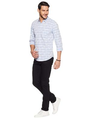 blue cotton casual shirt - 15628502 - Standard Image - 3