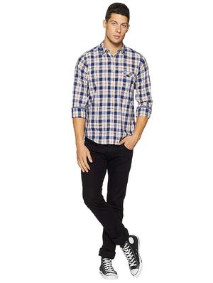 blue cotton casual shirt - 15628552 - Standard Image - 3