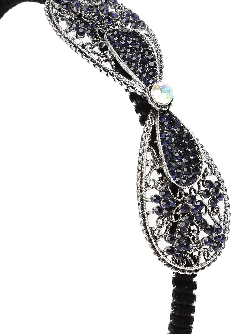 Golden Peacock Women Black Bow Detail Embellished Hairband - 15628651 - Zoom Image - 3