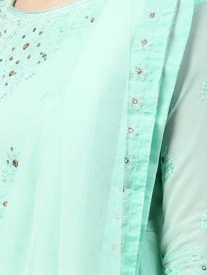 tonal embroidered anarkalli suit - 15629061 - Standard Image - 3