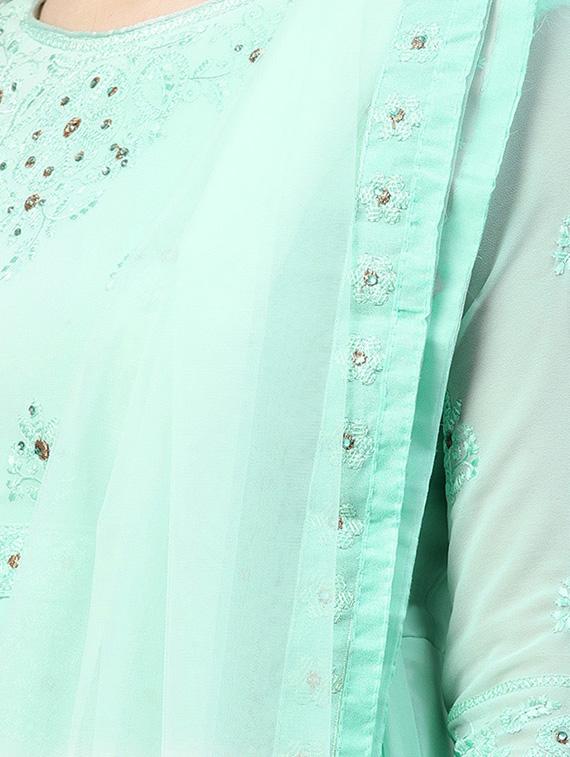 tonal embroidered anarkalli suit - 15629061 - Zoom Image - 3
