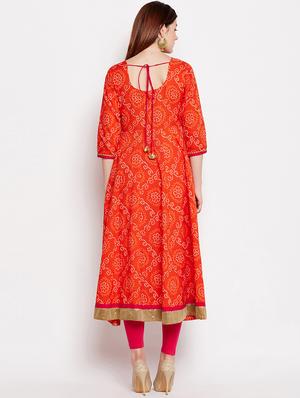 Bandhani flared kurta - 15629506 - Standard Image - 3