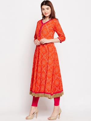 bandhani flared kurta - 15629506 - Standard Image - 3
