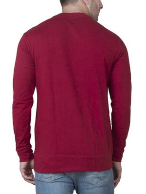 maroon cotton color block sweatshirt - 15629601 - Standard Image - 3