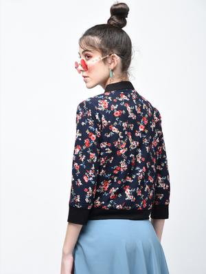 zip-up floral jacket - 15630855 - Standard Image - 3