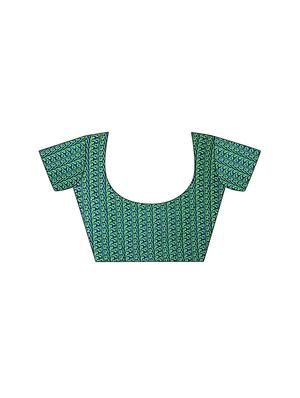 checkered printed saree with blouse - 15630934 - Standard Image - 3