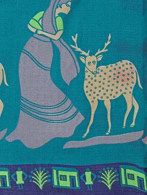 multicolor printed saree combo with blouse - 15631028 - Standard Image - 6