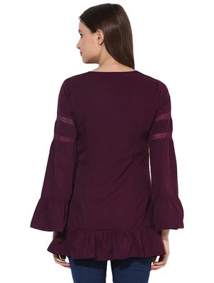 gathered hem lace detail button up top - 15631348 - Standard Image - 3